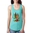 thumbnail image 1 of Trippy California Redwoods Forest Fox Silhouette | Womens Fashion Jersey Racerback Tank Top, Tahiti Blue, Small, 1 of 4