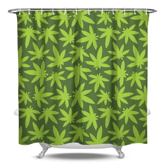 Trippy Cannabis Leaf Shower Curtain - Psychedelic Weed Bathroom Decor 84x72 Inch, Waterproof & Quick Dry, Reinforced Metal Grommets, Includes 12 Hooks, Durable Polyester Fabric