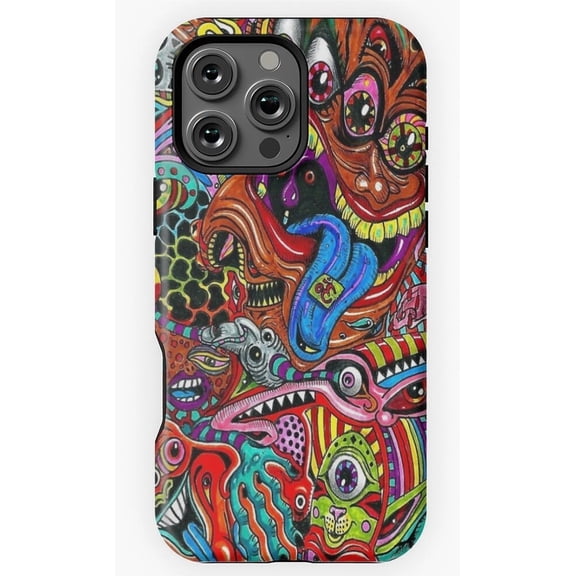 Trippy Cartoon Psychedelic Colorful Art Acid iPhone 11 12 13 14 15 16 17 Pro Max Case