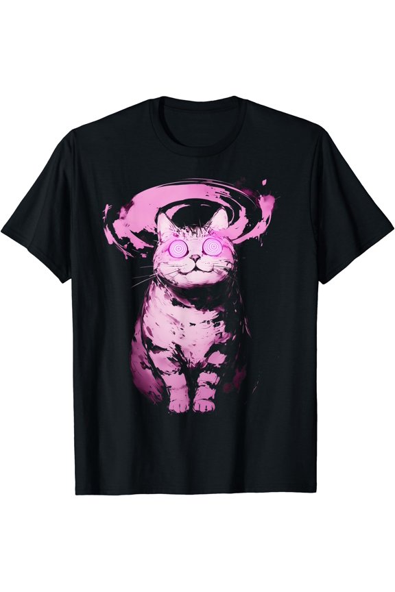 Trippy Cat Pastel Goth Gothic Grunge Alt Punk Weirdcore T-Shirt