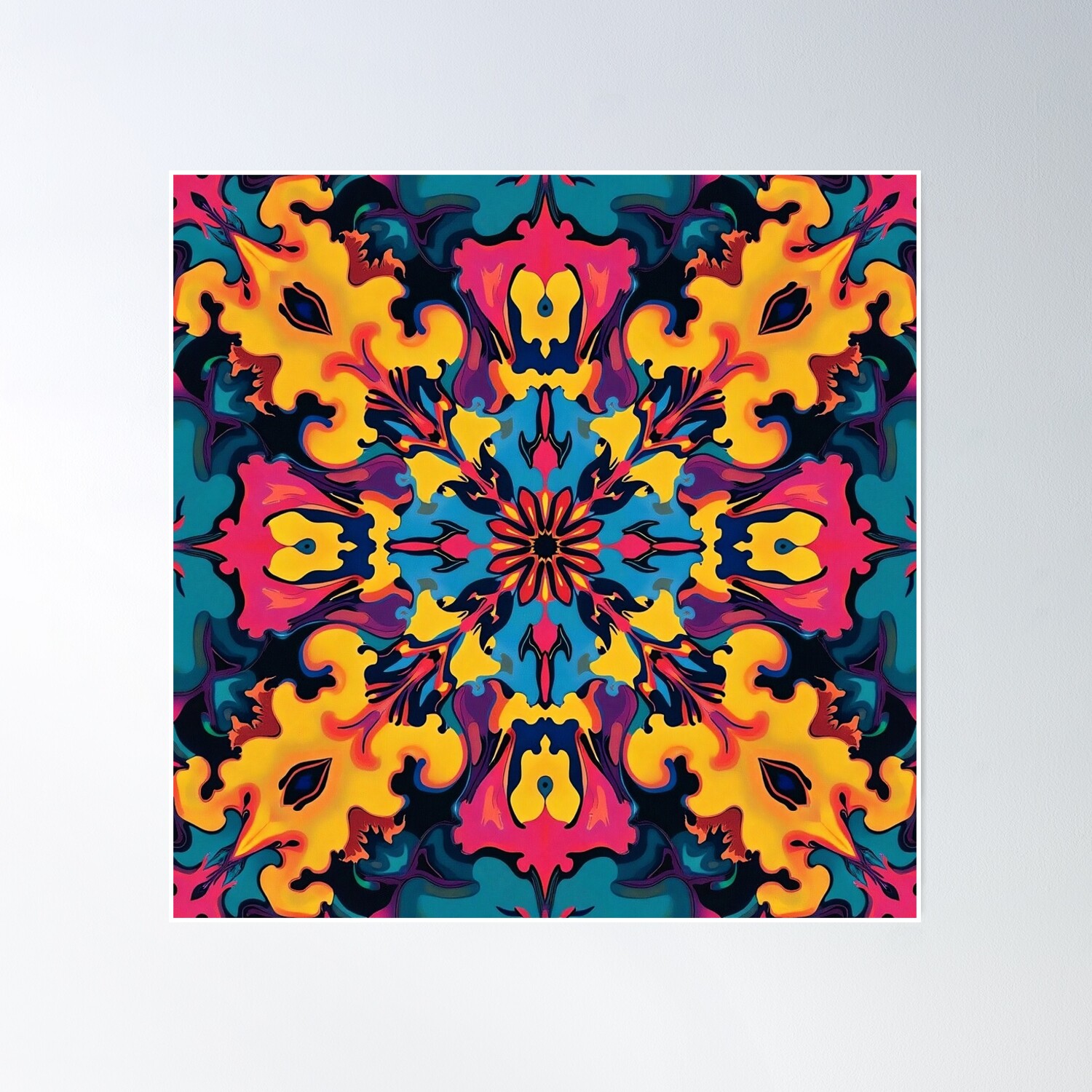 Trippy Color Loops And Symmetrical Design Poster Wall Art, Modern Wall ...