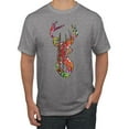 thumbnail image 1 of Trippy Colorful Buck Head Rainbow Hunting Deer Mosaic Animal Lover Men's Graphic T-Shirt, Heather Grey, 5XL, 1 of 3