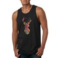 thumbnail image 1 of Trippy Colorful Buck Head Rainbow Hunting Deer Mosaic Animal Lover Mens Graphic Tank Top, Black, Small, 1 of 3