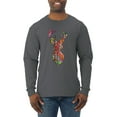 thumbnail image 1 of Trippy Colorful Buck Head Rainbow Hunting Deer Mosaic Animal Lover Mens Long Sleeve Shirt, Charcoal, X-Large, 1 of 3