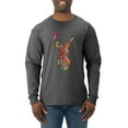 thumbnail image 1 of Trippy Colorful Buck Head Rainbow Hunting Deer Mosaic Animal Lover Mens Long Sleeve Shirt, Heather Black, X-Large, 1 of 3