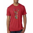 thumbnail image 1 of Trippy Colorful Buck Head Rainbow Hunting Deer Mosaic Animal Lover Mens Premium Tri Blend T-Shirt, Vintage Red, Small, 1 of 3