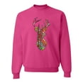 thumbnail image 1 of Trippy Colorful Buck Head Rainbow Hunting Deer Mosaic Animal Lover Unisex Crewneck Graphic Sweatshirt, Fuschia, Small, 1 of 3