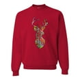 thumbnail image 1 of Trippy Colorful Buck Head Rainbow Hunting Deer Mosaic Animal Lover Unisex Crewneck Graphic Sweatshirt, Red, Small, 1 of 3