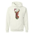 thumbnail image 1 of Trippy Colorful Buck Head Rainbow Hunting Deer Mosaic | Mens Animal Lover Hooded Sweatshirt Graphic Hoodie, White, Large, 1 of 4