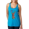 thumbnail image 1 of Trippy Colorful Buck Head Rainbow Hunting Deer Mosaic | Womens Animal Lover Premium Tri-Blend Racerback Tank Top, Vintage Turquoise, Small, 1 of 4