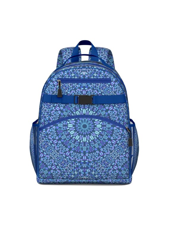 Trippy Colorful Geometric Abstract School Backpack With Adjustable Straps Chest Buckle Lightweight Durable Bookbag For Student And Students