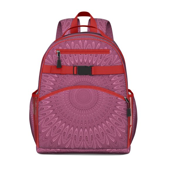 Trippy Colorful Geometric Abstract School Backpack With Adjustable Straps Chest Buckle Lightweight Durable Bookbag For Student And Students