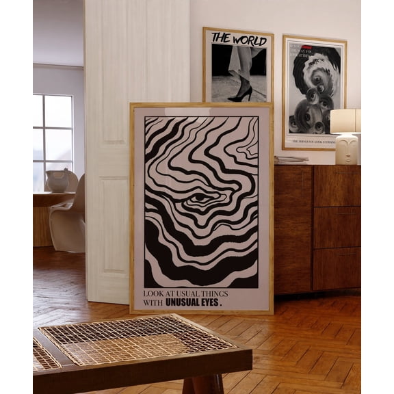 Trippy Eye 70s Psychedelic Retro Wall Art, Stretched Canvas 8x10in