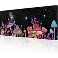 thumbnail image 1 of Trippy Fantasy Mushroom Gaming Mouse Pad XL Galaxy Space Stars Aesthetics Extended Big Large Desk Mat Non-Slip Rubber Base Stitched Edge Long Keyboard Mousepad for PC Computer Laptop,31.5×11.8 in, 1 of 6