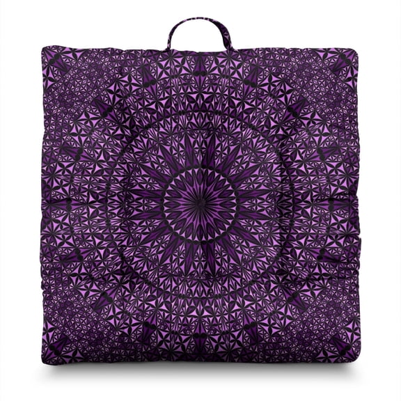 Trippy Floor Cushion for Meditation - Oversized 4.7" Thick Japanese Tatami Mat Seat with Abstract Healing Design, Soft Skin-Friendly Fabric (Dreamy, Spiritual)