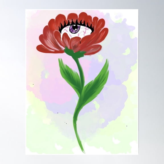 Trippy Flower Poster Wall Art, Modern Wall Decor, 8x12 UNFRAMED