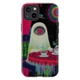 thumbnail image 1 of Trippy Ghost at Tea Table Phone Case, Psychedelic Surreal Art Protective Cover for iPhone 16 15 14 13 12 11 Pro Max Plus Mini, 1 of 6