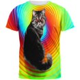 thumbnail image 1 of Trippy Hipno Cat All Over Adult T-Shirt - Small, 1 of 2
