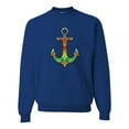 thumbnail image 1 of Trippy Mandala Nautical Colorful Mosaic Anchor | Mens Fashion Crewneck Graphic Sweatshirt, Royal, Small, 1 of 4