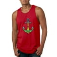 thumbnail image 1 of Trippy Mandala Nautical Colorful Mosaic Anchor | Mens Fashion Graphic Tank Top, Red, Medium, 1 of 4