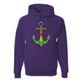 thumbnail image 1 of Trippy Mandala Nautical Colorful Mosaic Anchor | Mens Fashion Hooded Sweatshirt Graphic Hoodie, Purple, Medium, 1 of 4