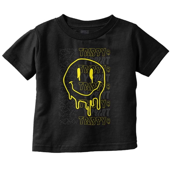 Trippy Melting Dripping Happy Face Toddler Boy Girl T Shirt Infant Toddler Brisco Brands 6M