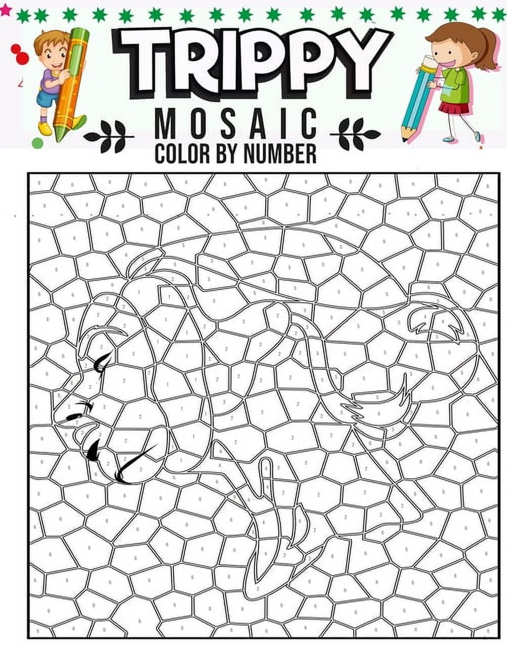 Trippy Mosaic Color By Number Stained Glass Color By Number