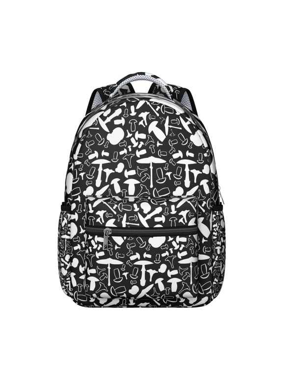 Trippy Mushroom Backpack Boho Psychedelic Magical Forest and Woodland Mushroom Design Vintage Fairy Tale School Bag