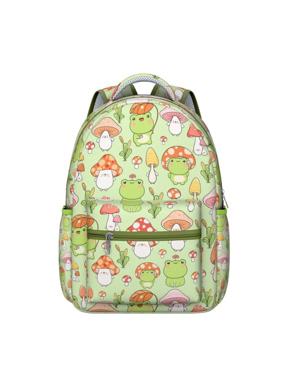 Backpack Boho Psychedelic Magical Forest and Woodland Mushroom Design Vintage Fairy Tale School Bag