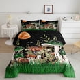 thumbnail image 1 of Trippy Mushroom Bedding Comforter Sets, Bohemian Moon Bedding Sets Queen 3Pcs Psychedelic Stars Duvet Insert Botanical Plants Down Comforter Green Grass Leaf Duvet Sets Teens Adults, Black, 1 of 5