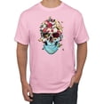 thumbnail image 1 of Trippy Nature Insects Dandellion Skull Fashion Graphic T-Shirt, Light Pink, 4XL, 1 of 1