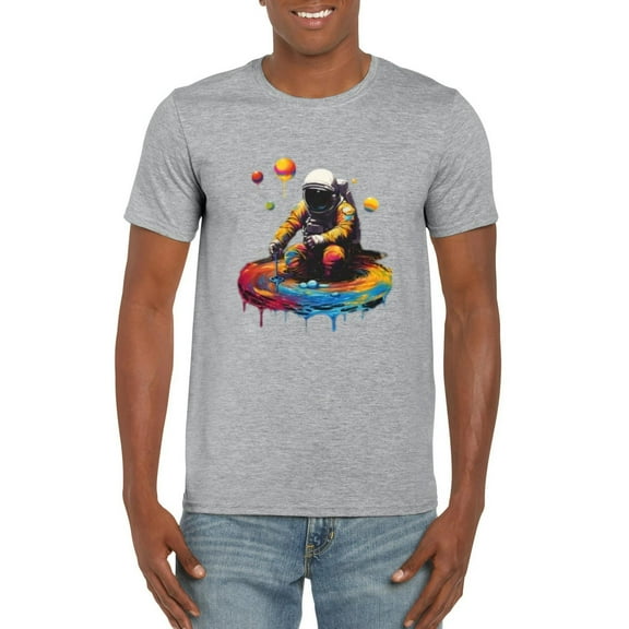 Trippy Psychedelic Astronaut Cosmic Space Creator Vibe Graphic T-Shirt, for men & women, up to size 5XL