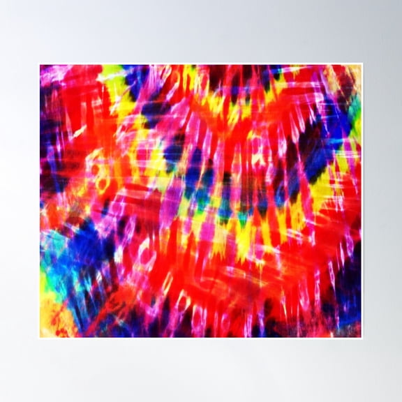 Trippy Rainbow Tie Dye Mask Poster Wall Art, Modern Wall Decor, 12x18 UNFRAMED