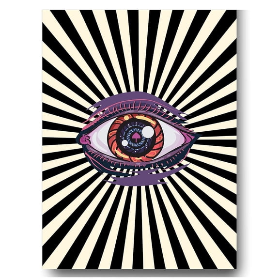 Trippy Room Dcor Aesthetic Eye Poster, Cool Hippy Vintage Retro Wall Art Print, Stoner Funky Room Dcor Poster Print 70s 80s Poster for Dorm, Bedroom, Apartment Wall Decor 12x16 UNFRAMED