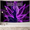 thumbnail image 1 of Trippy Small Tapestry, Psychedelic Tapestries for Bedroom Aesthetic, Hippie Purple Leaf Wall Hanging Tapestry Yoga Meditation Black Women Wall Tapestry for Bedroom, 90X70IN, 1 of 3
