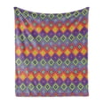 thumbnail image 1 of Trippy Soft Flannel Fleece Blanket, Hippie Style Square Shapes in Vibrant Colors Psychedelic Pattern Retro Illustration, Cozy Plush for Indoor and Outdoor Use, 50" x 60", Multicolor, by Ambesonne, 1 of 5