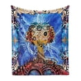 thumbnail image 1 of Trippy Soft Flannel Fleece Blanket, Indie Style Sketchy Retro Tree with Flower Forms on Paisley Backdrop Abstract Image, Cozy Plush for Indoor and Outdoor Use, 70" x 90", Blue Brown, by Ambesonne, 1 of 5