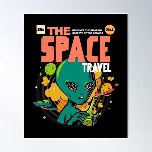 Trippy Space Travel Poster Wall Art, Modern Wall Decor For Living Room Bedroom, 8x12 UNFRAMED