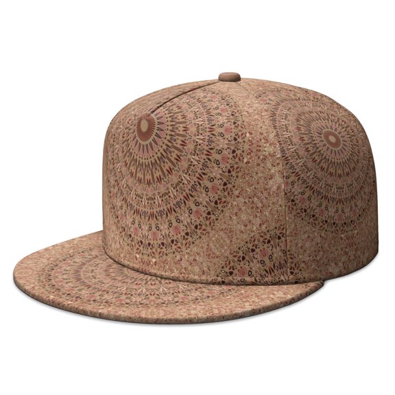 Trippy Style Snapback Cap, Adjustable Flat Visor Hat with Dreamy Geometric Design, Spiritual Unisex Casual Wear