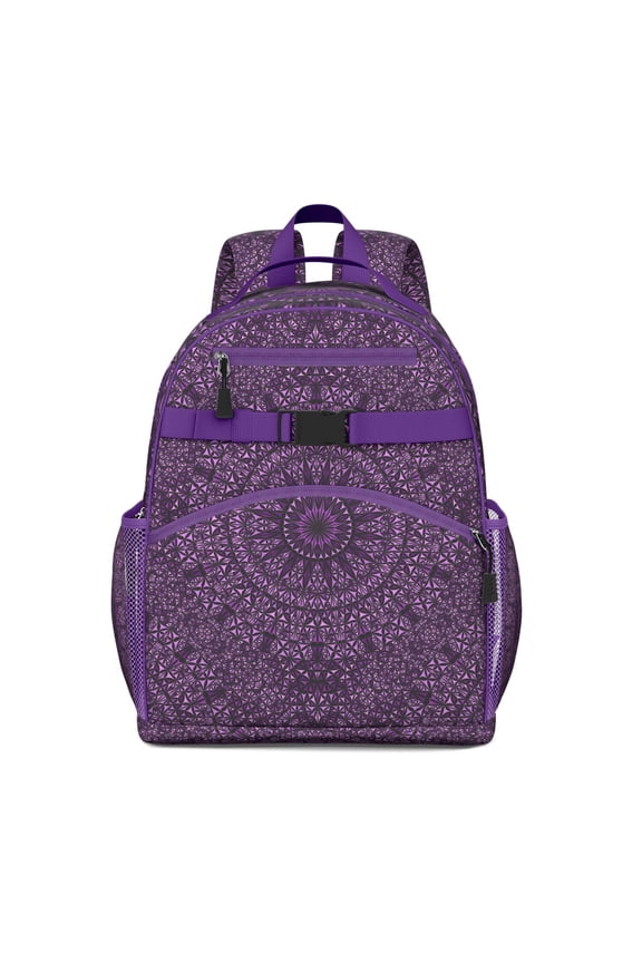Trippy Style Waterproof Travel Backpack - Emotional Healing Geometric Design, Breathable Student Bag with Multiple Pockets, Durable Fantasy Floral Backpack for Teens