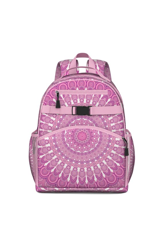 Trippy Style Waterproof Travel Backpack - Emotional Healing Geometric Design, Breathable Student Bag with Multiple Pockets, Durable Fantasy Floral Backpack for Teens