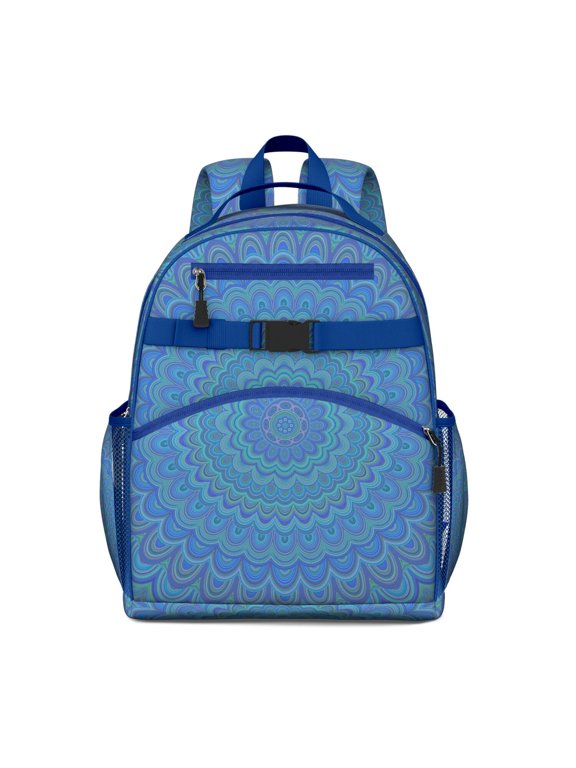 Trippy Style Waterproof Travel Backpack - Emotional Healing Geometric Design, Breathable Student Bag with Multiple Pockets, Durable Fantasy Floral Backpack for Teens