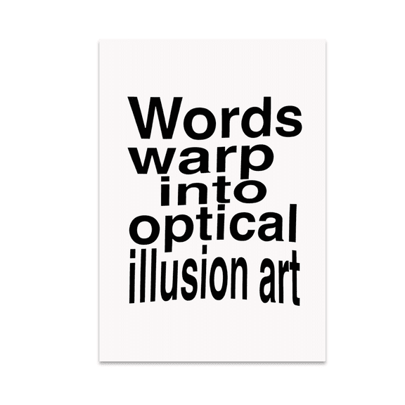 Trippy Typography Optical Illusion Art - Modern Decor Enthusiast - 13x19 Poster Print