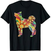 Trippy Watercolor Painting Psychedelic Gift Siberian Husky T-Shirt