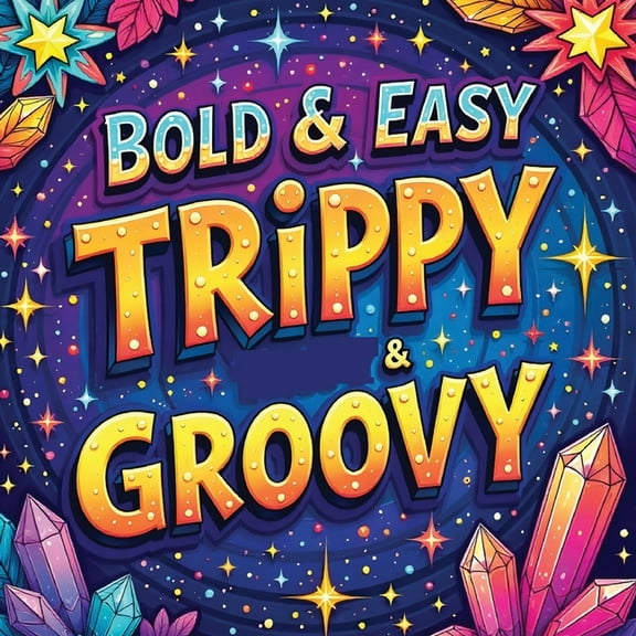 Trippy & Groovy Coloring Book for Adults: Relaxation Activity Book for Adults, Large Print Simple Coloring Book Stuf, (Paperback)