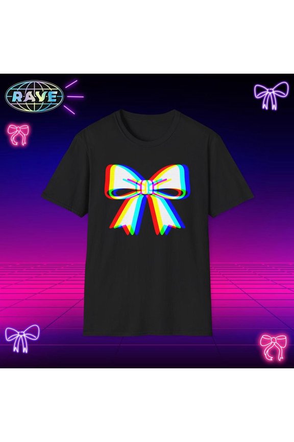 Trippy vaporwave bow T-Shirt_ psychedelic raver edm house Music techno electronic Festivals