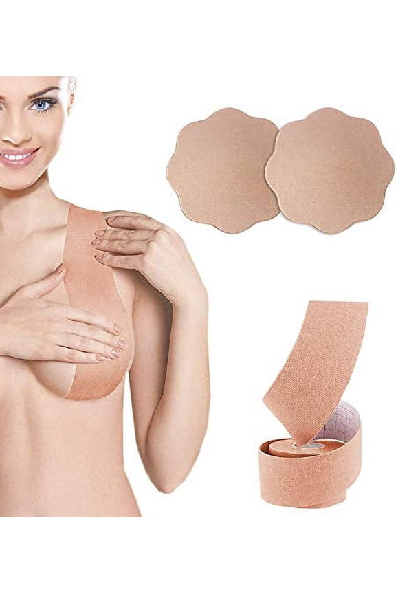 Women's Cotton (95%) and Spandex (5%) Breast Lift Tape with Nipple Covers