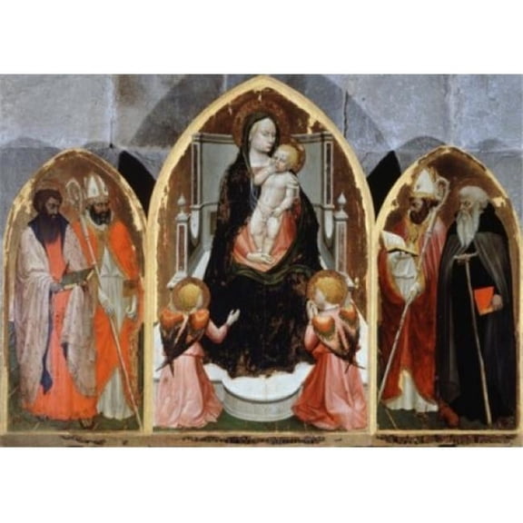 Triptych Masaccio 1401-1428 Italian Tempera on Board San Pietro a Cascia Reggello Florence Italy Poster Print - 18 x 24 in.