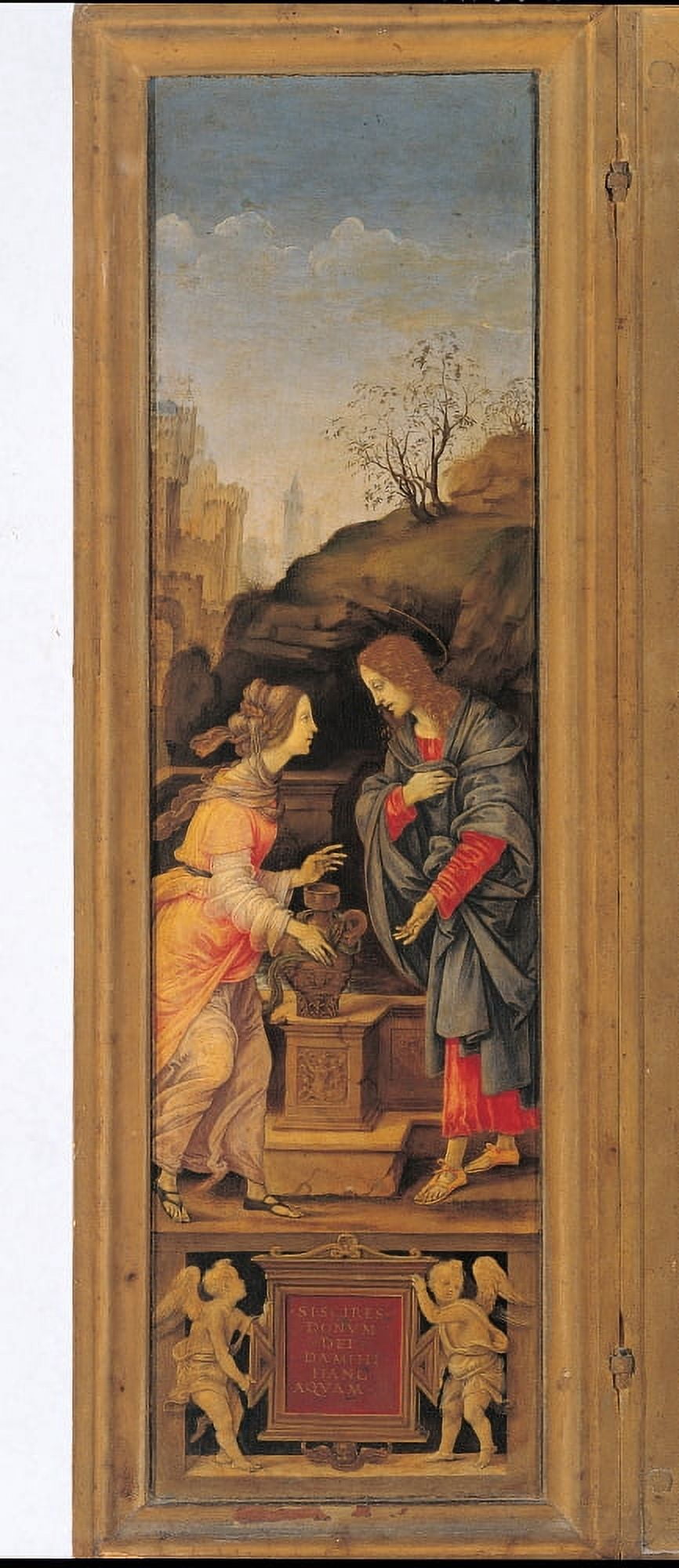 Triptych Of Francesco Del Pugliese (Christ And The Samaritan Veil Of Veronica Noli Me Tangere) Canvas Art - (24 x 36)