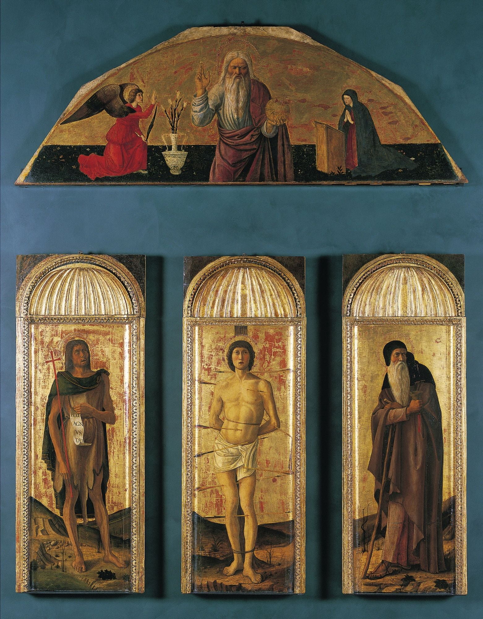 Triptych Of St Sebastian Canvas Art - (18 x 24)